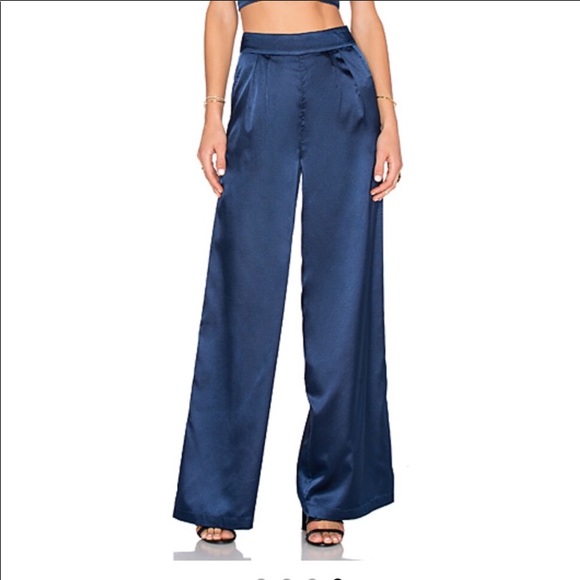 a'gaci Pants - HOST PICK!⭐️ Navy Satin High Waist Pants!